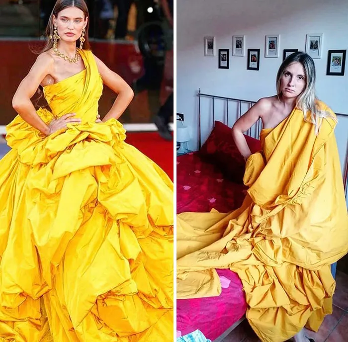 This Couple Hilariously Recreates Influencer Photos With Stuff They Find At Home, And Here’s The Result (35 Pics)