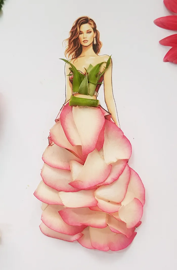 37 Dresses That I Made Out Of Flower Petals, Leaves And Stems For These Illustrations
