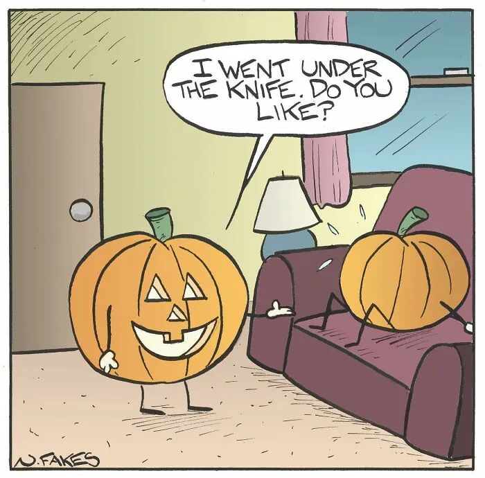 This Comics Artist Makes People Laugh With Single-Panel Jokes, And Here's The Halloween Edition (50 Pics)
