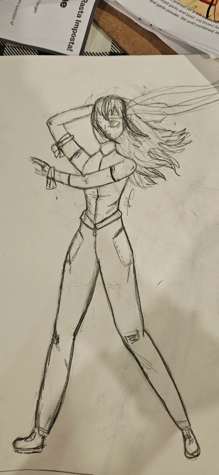Another Character From My Book! This Is Marina, She Is On A Mission To Avenge Her Brother. I Should Have Made Her Angry, But That's Fine. (I'm Calling This Book "Indignation")