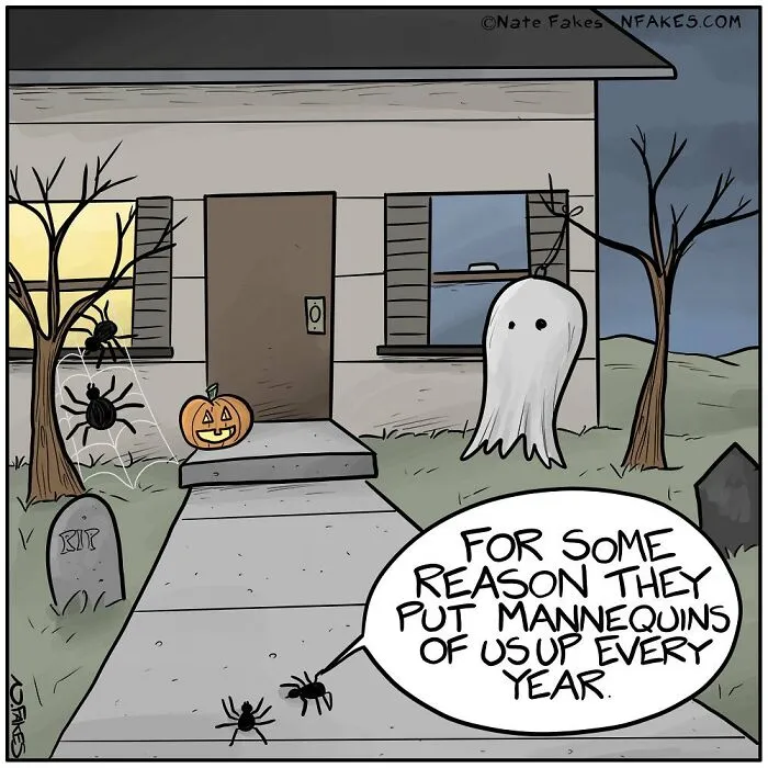 This Comics Artist Makes People Laugh With Single-Panel Jokes, And Here's The Halloween Edition (50 Pics)