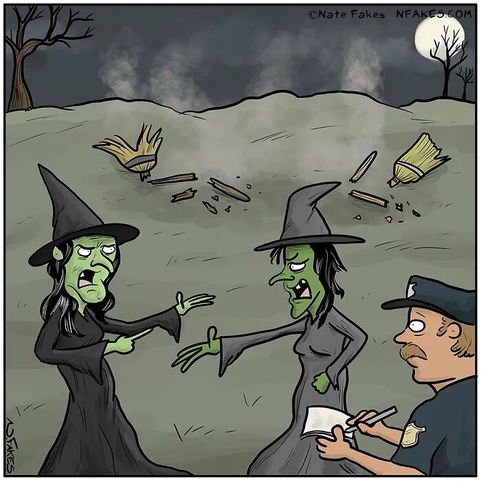 This Comics Artist Makes People Laugh With Single-Panel Jokes, And Here's The Halloween Edition (50 Pics)