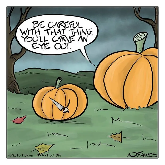 This Comics Artist Makes People Laugh With Single-Panel Jokes, And Here's The Halloween Edition (50 Pics)