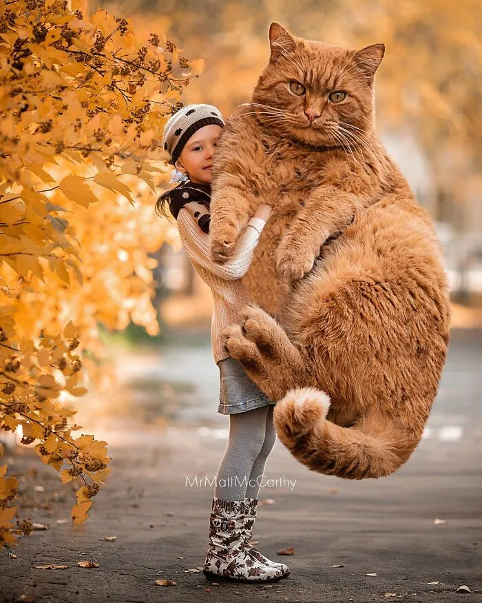 30 Adorably Unsettling Art Pieces That Show Giant Cats Ruling The World, As Imagined By This Artist