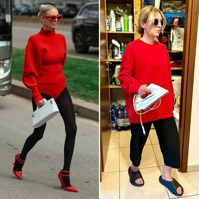 This Couple Hilariously Recreates Influencer Photos With Stuff They Find At Home, And Here’s The Result (35 Pics)