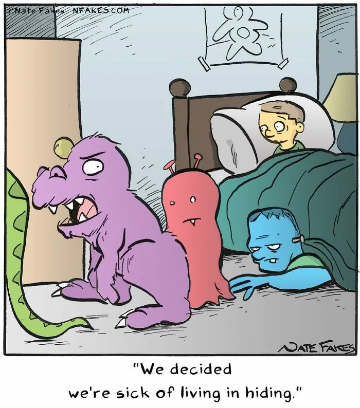 This Comics Artist Makes People Laugh With Single-Panel Jokes, And Here's The Halloween Edition (50 Pics)