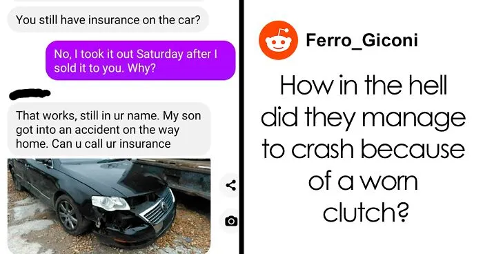 Man Shares Threatening Texts From The Guy He Sold His Car To After His Son Crashed It