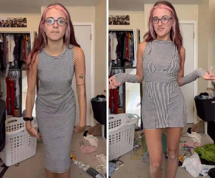 This Woman Goes Viral For Transforming Thrift Store Finds Into Amazing Outfits (31 Pics)
