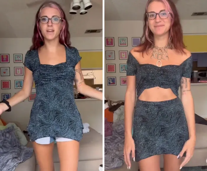 This Woman Goes Viral For Transforming Thrift Store Finds Into Amazing Outfits (31 Pics)