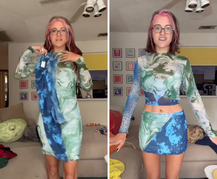 This Woman Goes Viral For Transforming Thrift Store Finds Into Amazing Outfits (31 Pics)