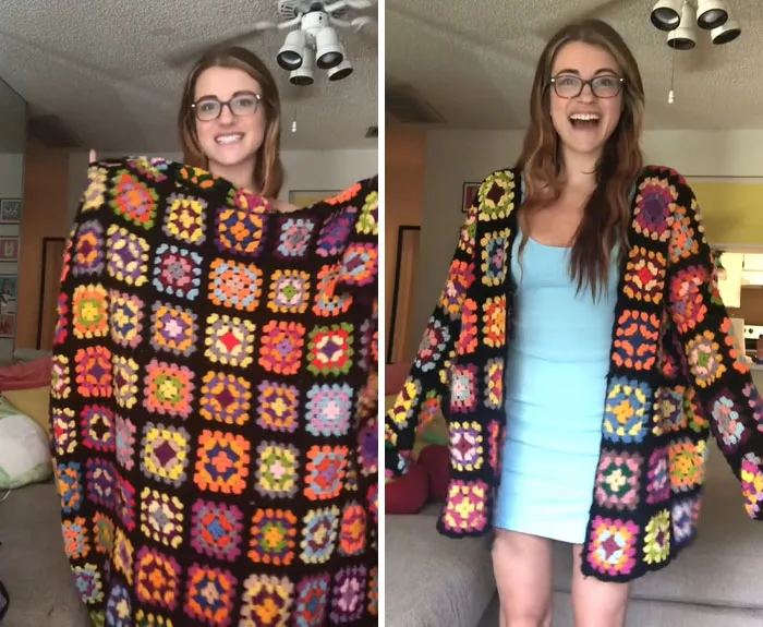 This Woman Goes Viral For Transforming Thrift Store Finds Into Amazing Outfits (31 Pics)