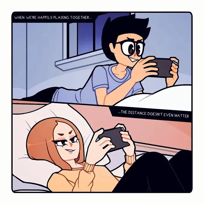 30 Long-Distance Relationship Moments That This Couple Shares, Illustrated By This Artist