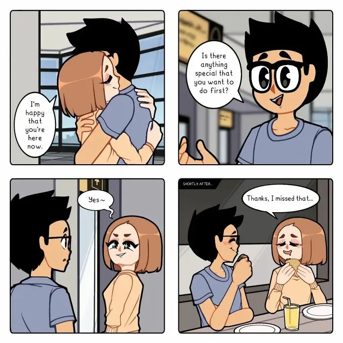 30 Long-Distance Relationship Moments That This Couple Shares, Illustrated By This Artist