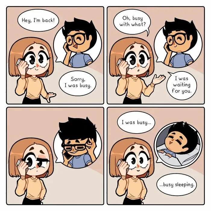 30 Long-Distance Relationship Moments That This Couple Shares, Illustrated By This Artist