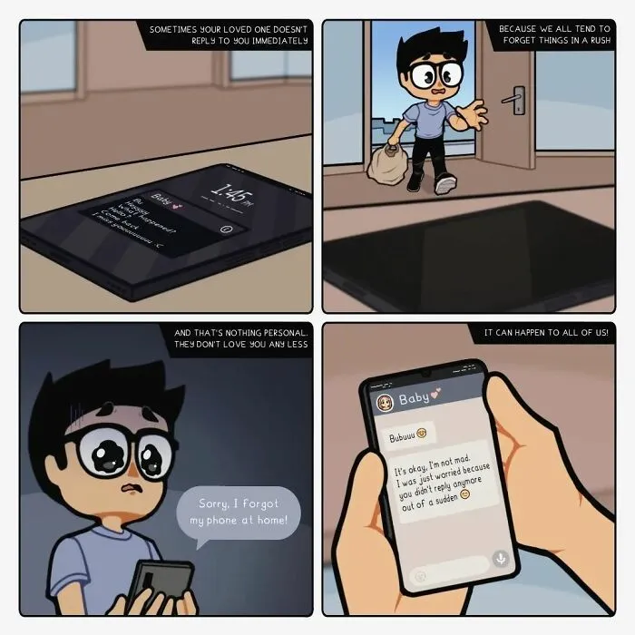 30 Long-Distance Relationship Moments That This Couple Shares, Illustrated By This Artist