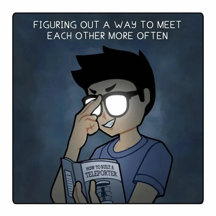 30 Long-Distance Relationship Moments That This Couple Shares, Illustrated By This Artist