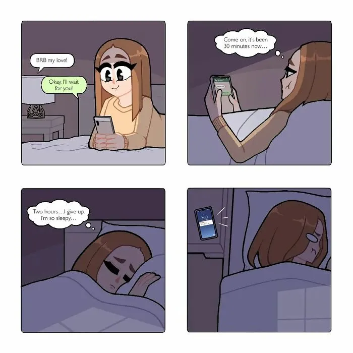 30 Long-Distance Relationship Moments That This Couple Shares, Illustrated By This Artist