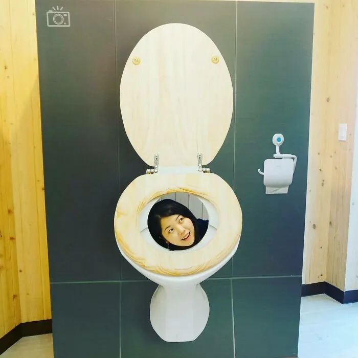 Face In A Hole At Mr. Toilet House In Suwon, Korea