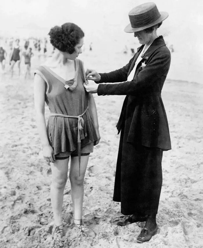 Woman Being Arrested For Wearing One Piece Bathing Suits, 1920s