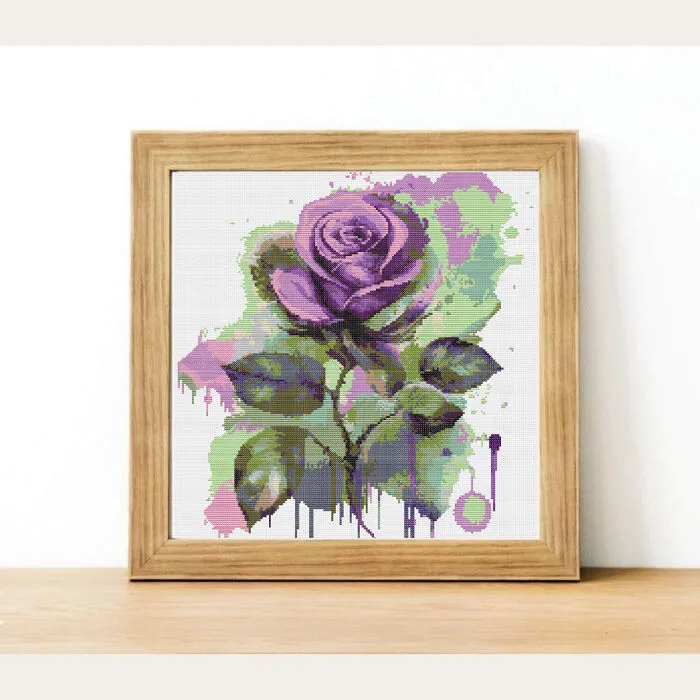I Create Cross Stitch Patterns In A Watercolor Style
