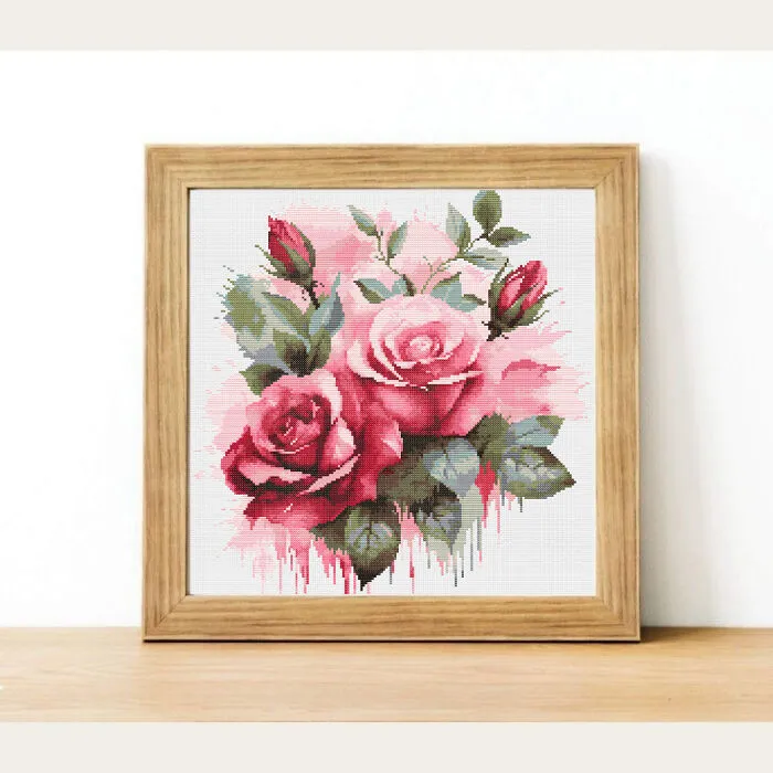 I Create Cross Stitch Patterns In A Watercolor Style