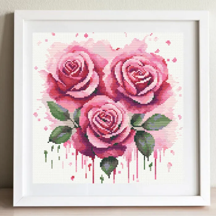 I Create Cross Stitch Patterns In A Watercolor Style
