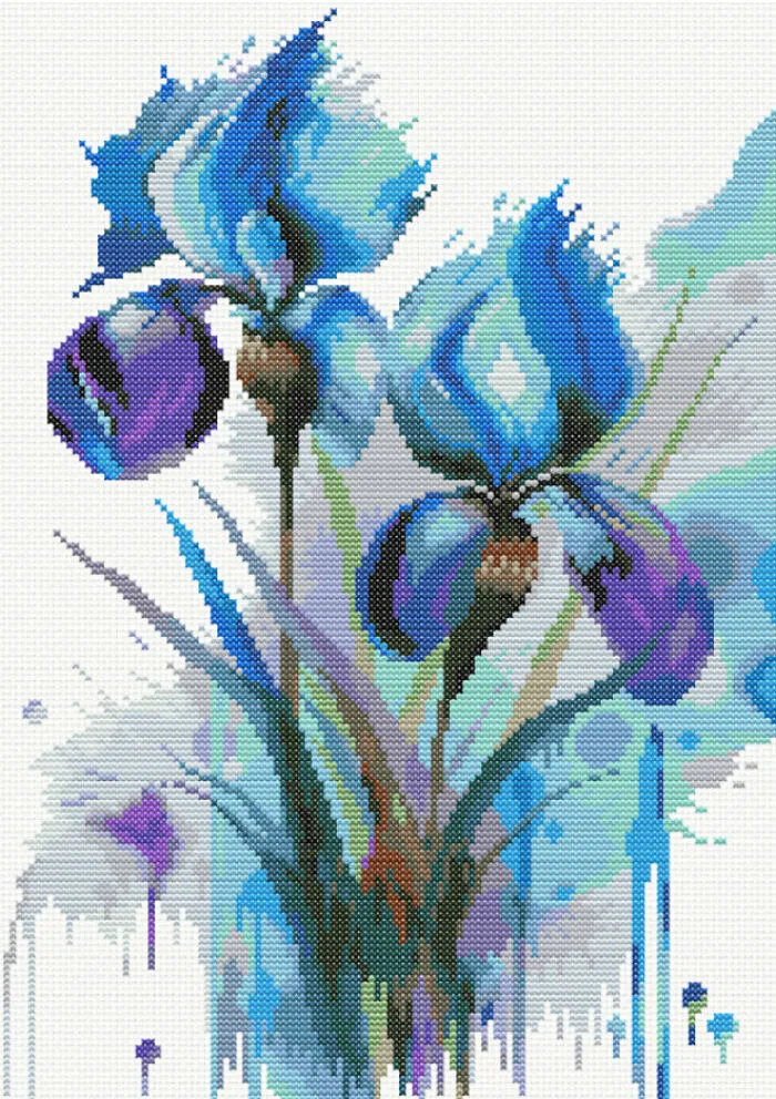 I Create Cross Stitch Patterns In A Watercolor Style