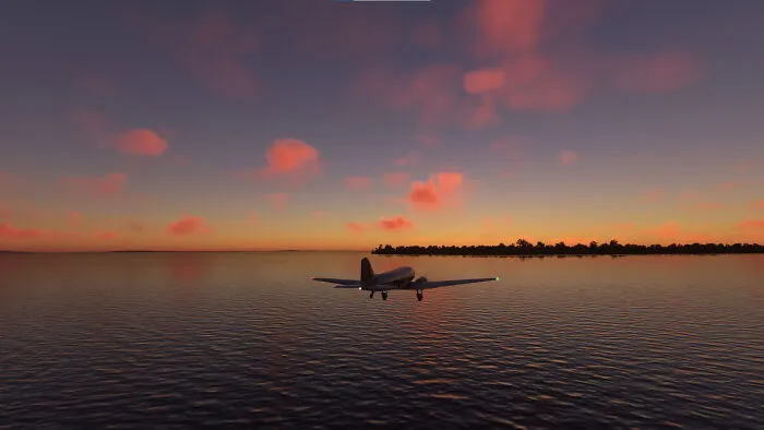 A Douglass Dc-3 At Sunset