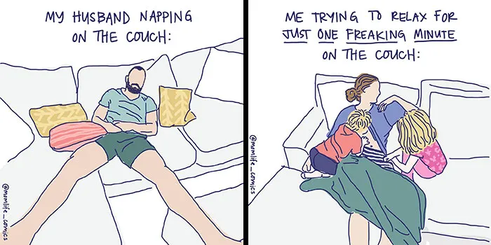 Artist Creates Mom Life Comics To Raise Awareness Of Double Standards And Household Inequality (30 Pics)