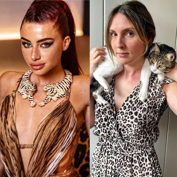 This Couple Hilariously Recreates Influencer Photos With Stuff They Find At Home, And Here’s The Result (35 Pics)