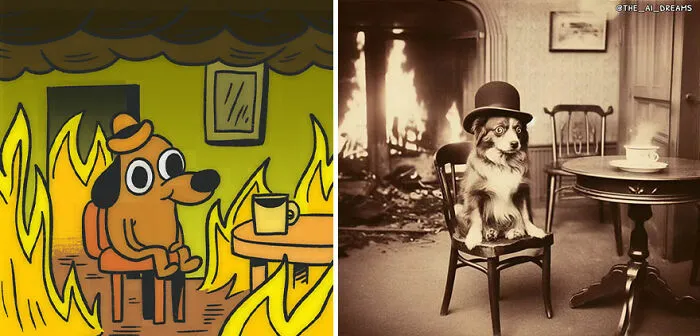 20 AI Recreations Of Popular Memes Shown As If They Were Captured Back In Time