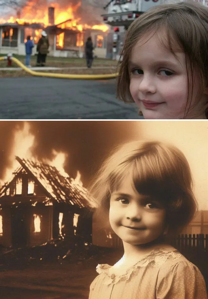 20 AI Recreations Of Popular Memes Shown As If They Were Captured Back In Time