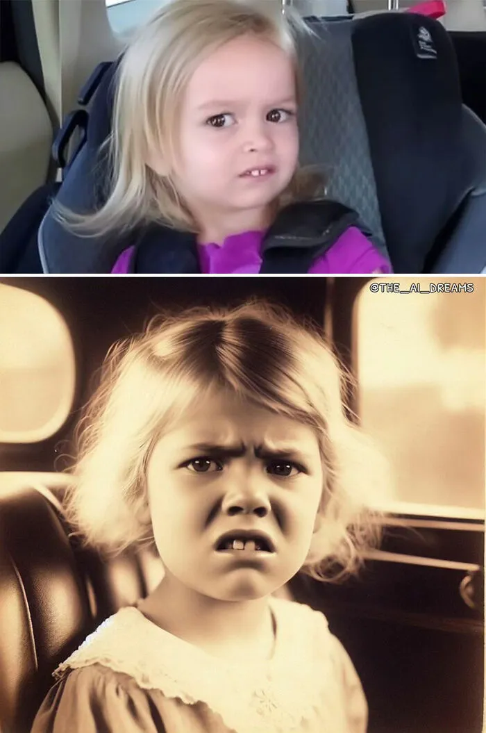 20 AI Recreations Of Popular Memes Shown As If They Were Captured Back In Time