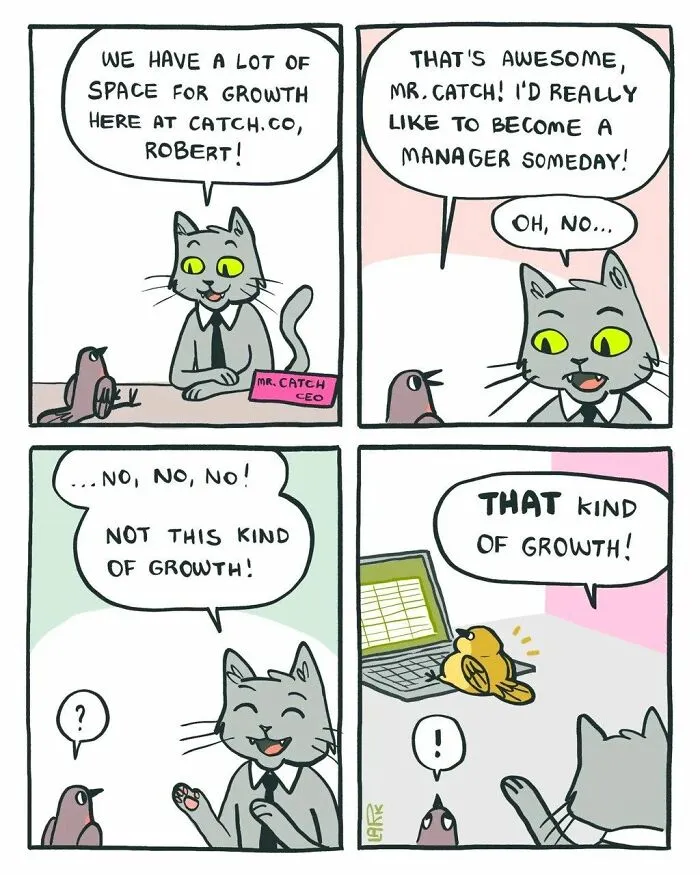 40 Funny Comics About A Cat Hiring Birds In His Company By This Brazilian Artist