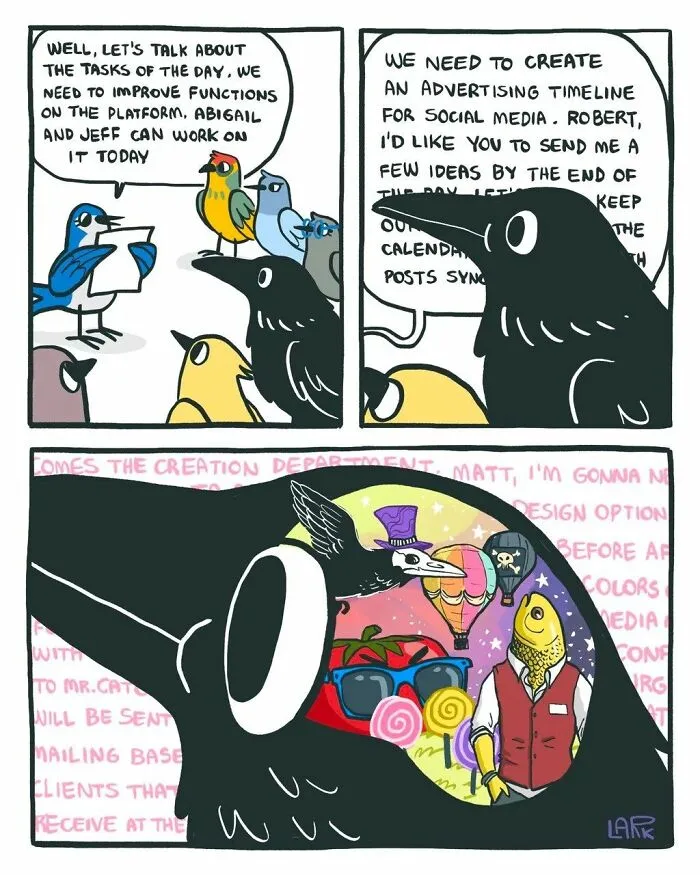 40 Funny Comics About A Cat Hiring Birds In His Company By This Brazilian Artist