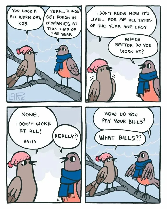 40 Funny Comics About A Cat Hiring Birds In His Company By This Brazilian Artist
