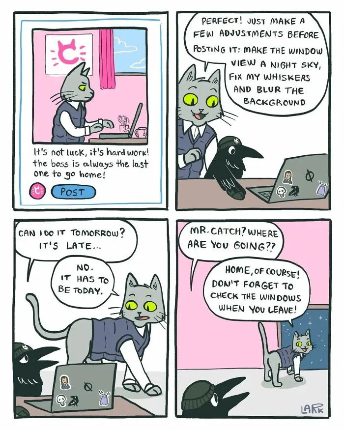 40 Funny Comics About A Cat Hiring Birds In His Company By This Brazilian Artist