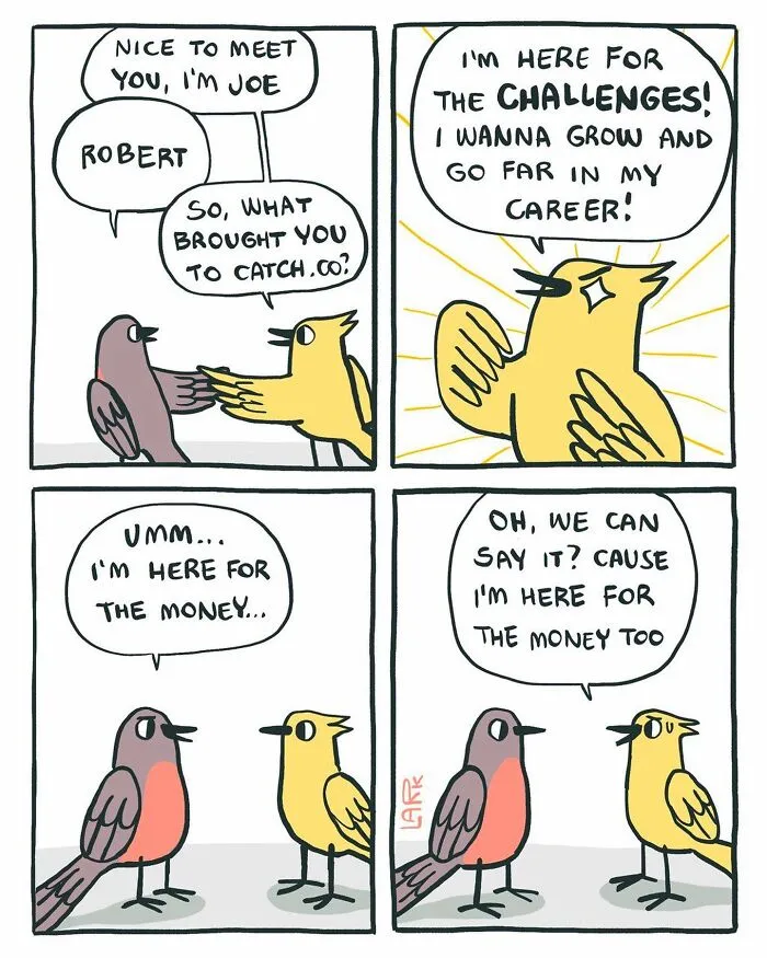 40 Funny Comics About A Cat Hiring Birds In His Company By This Brazilian Artist