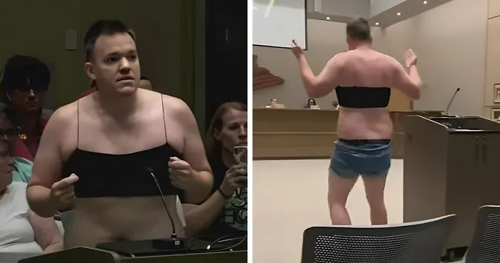“These Are My Babies”: Dad Strips Down At School Board Meeting To Make A Point On Dress Code