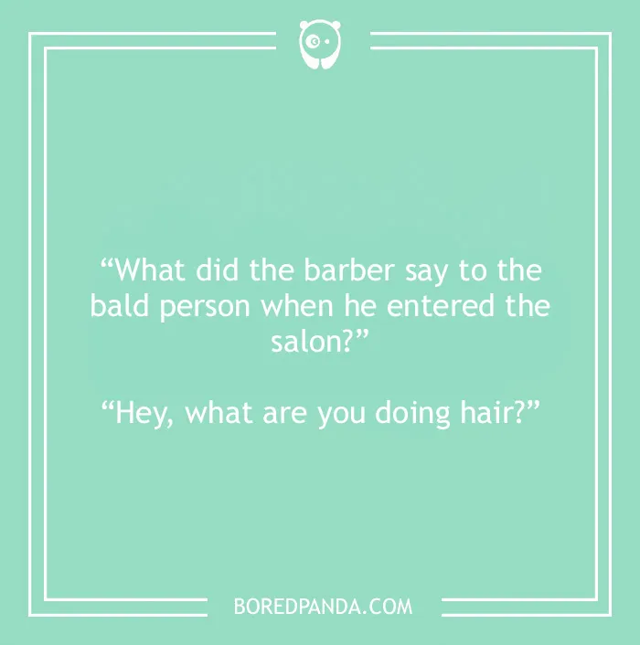 Bald joke about barber and the bald person 