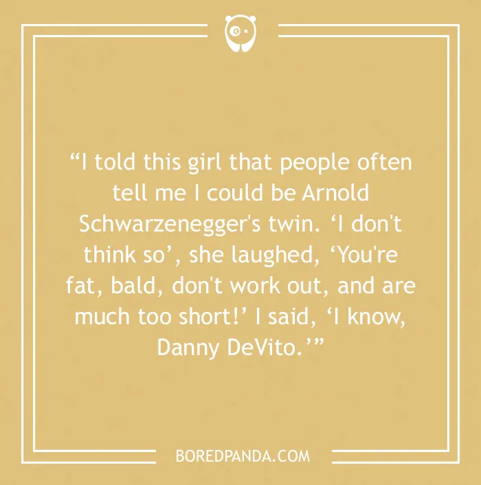 Bald joke about Arnold Schwarzenegger's twin