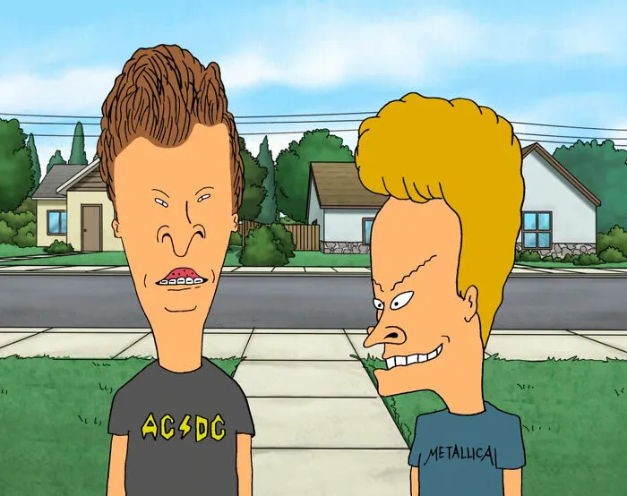 Beavis and Butt-Head standing outside 