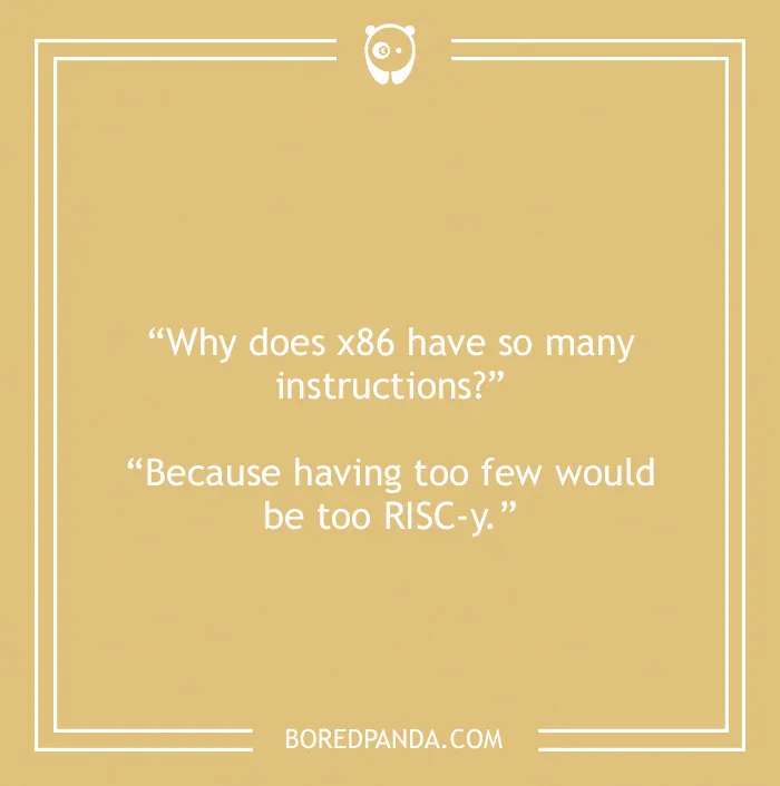 Computer joke about x89 having a lot of instructions