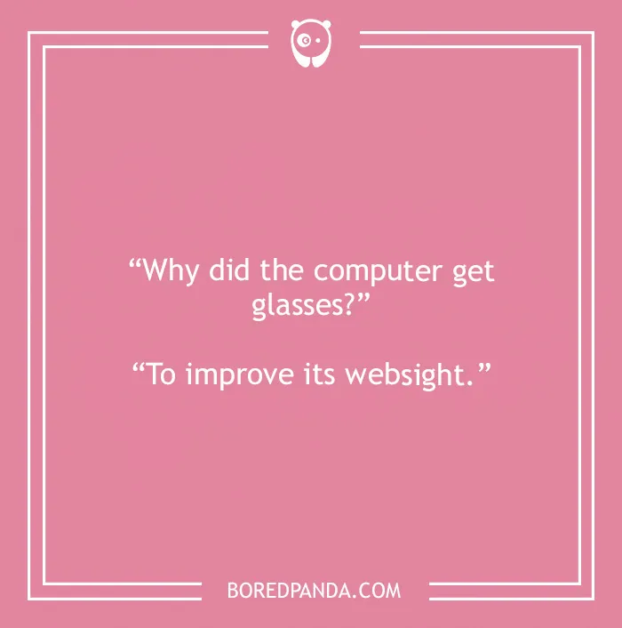 Computer joke about computer getting glasses
