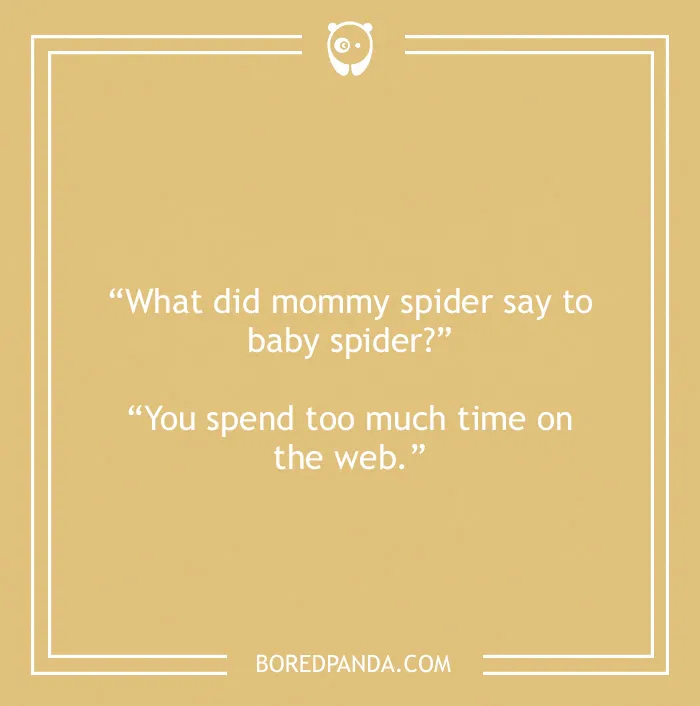 Computer joke about mommy and baby spiders