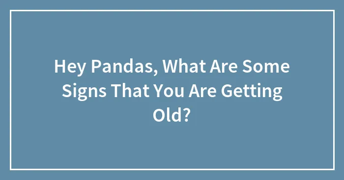 Hey Pandas, What Are Some Signs That You Are Getting Old? (Closed)
