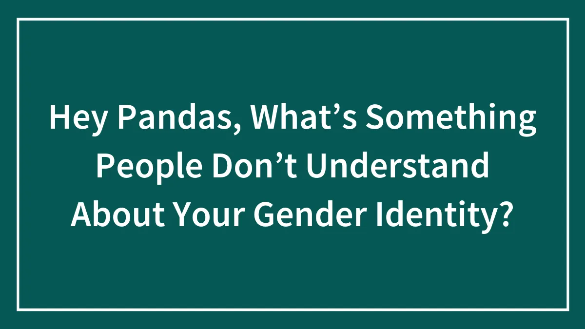 Hey Pandas, What’s Something People Don’t Understand About Your Gender Identity?