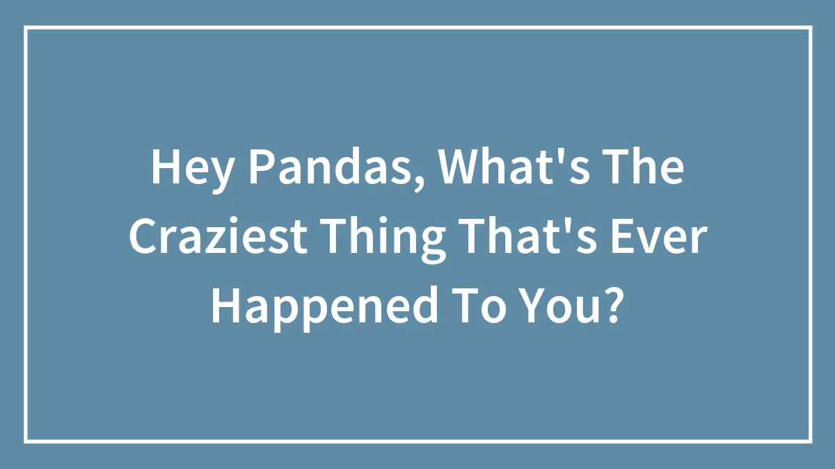 Hey Pandas, What's The Craziest Thing That's Ever Happened To You? (Closed)