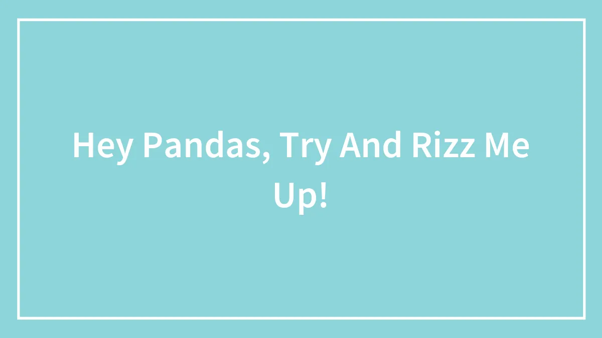 Hey Pandas, Try And Rizz Me Up!