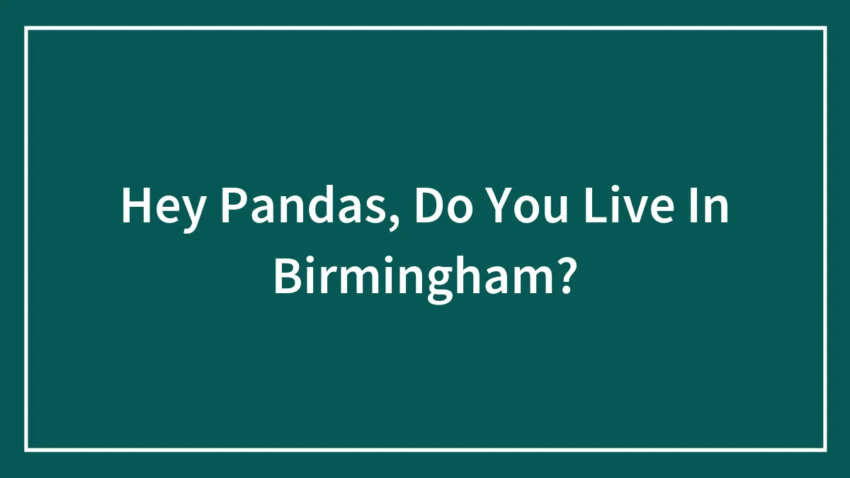 Hey Pandas, Do You Live In Birmingham?